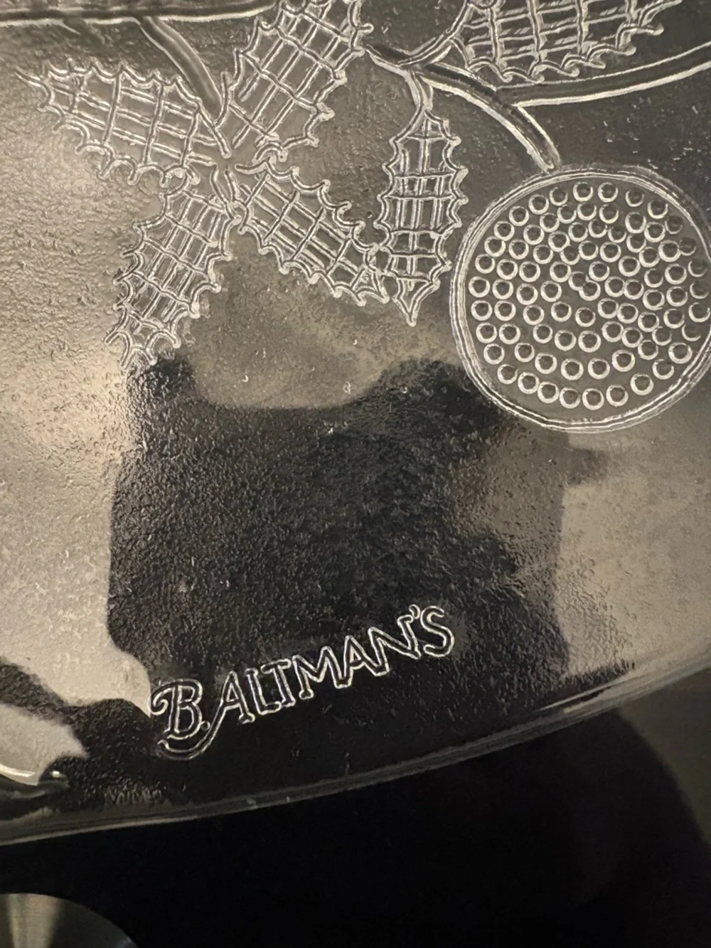 B.Altman’s Tree of life Angel glass plate 12.5” clear embossed vintage